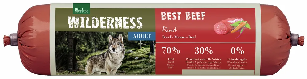 REAL NATURE WILDERNESS Adult Best Beef Wurst 800 g Beliebt